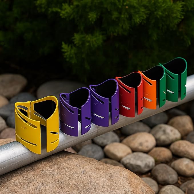 Drkerr 6Piece Magnetic Metal Pipe Cutting Guide Kit - (Includes Sizes: 1-5/8" 1-7/8" 2-3/8" 2-7/8" 3-1/2" 4-1/2"), Guides Cuts at 45°, 90°, 22.5° and Saddle Cut, Pipe Marking Tool, Steel