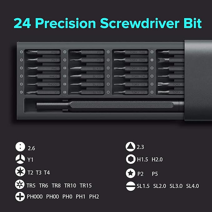 Xiaomi Mi Precision Screwdriver Set, 24 Magnetic Driver Bit Set, Pocket Screwdriver Tool Set, Mini Screwdriver Kit, Repair Tool Kit for Electronics