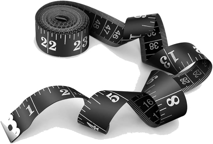 Tape Measure Body Measuring Tape, 120 Inch Soft Fabric Measuring Tape for Sewing Cloth Measurement, Double Scale Tailor Ruler for Weight Loss Medical Measurement Nursing Craft(2 Pack/Black)