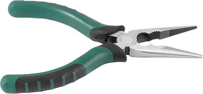 ZOENHOU 16 PCS 6 Inch Spring Loaded Needle Nose Pliers with Side Cutter, Professional Precision Long Nose Pliers with Side Cutting for Cables Clamping Pinching