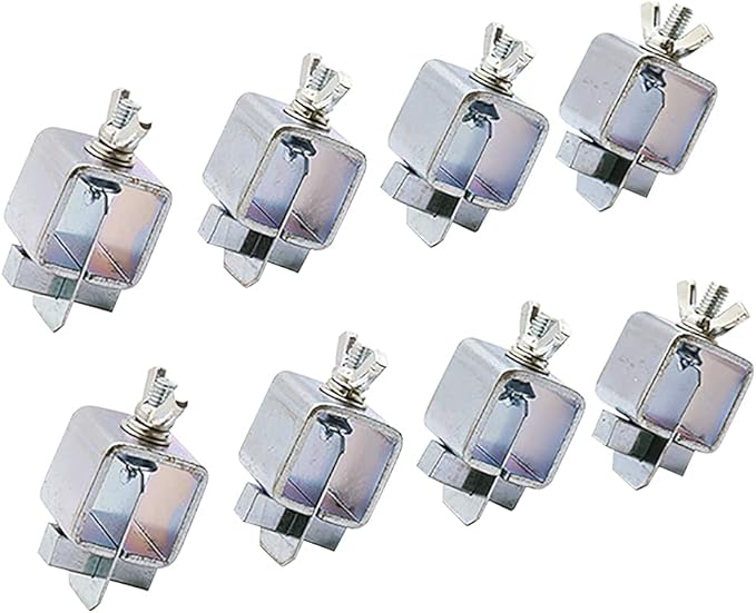 KASCLINO Butt Welding Clamps, 8pcs Multifunctional Small Butter-Fly Shaped Auto Body Panel Clamps for Edge to Edge Welding Magnetic Ground Clamp Welding Door Alignment Tool(Silver)