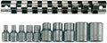 Teng Tools 10 Piece 1/4 Inch & 3/8 Inch Drive TX-E Socket Set (E4 - E18) With Clip Rail - M3814