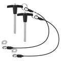 2 Pack T Handle Quick Release Pin 0.24 Inch Diameter,304 Stainless Steel Ball Locking Pin with Push Button Lanyard Usable Length 1.97"(6mm x 50mm)