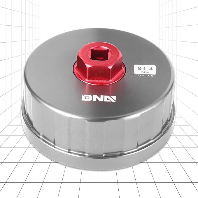 DNA MOTORING Oil Filter Wrench 84.4mm 14 Flute Filter Cap Socket Remover Tool Compatible with Mercedes Dodge Jeep, Precision CNC Machined Aluminum, TOOLS-00541