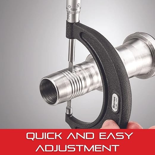 Starrett Outside Micrometer with One-Piece Spindle, Satin Chrome Finish and Advanced Sleeve Design - Quick and Easy Adjustment, 4-5" Range, .0001" Graduation - T436.1XFL-5