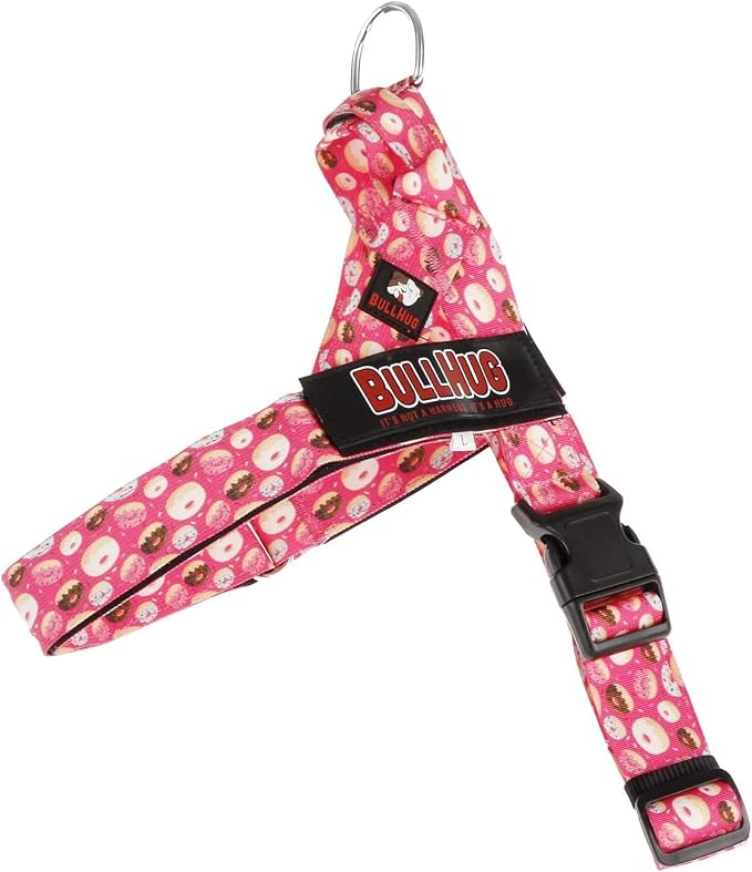 Adjustable Dog Harness– No Pull, No Choke – for English Bulldogs, French Bulldogs, Pugs & Broad-Chested Breeds – Easy, Safe Walks (Donuts, Medium)