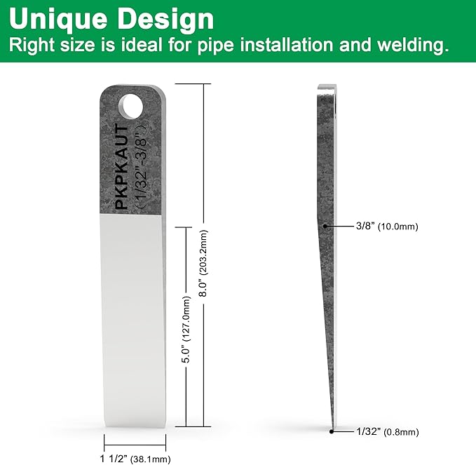 2PCS 8" Welding Wedge for Pipe Fitting and Metalwork – Precision Hardened Steel Gap Adjustment for Pipefitter Tools, TIG, Ironworker, Gutter Wedges, Pipe Fitting Tools, Metal Spacers