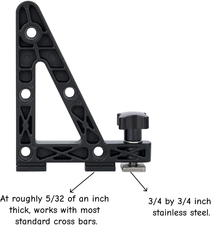 NEW Aero Load Stops T-Slot Load Stops - 4 Pack - Die Casting Aluminum Anti-Slip Crossbar Clamps for Ladder, Kayak, Firewood, Skis - Tool-Free Installation for Truck Bed Bars