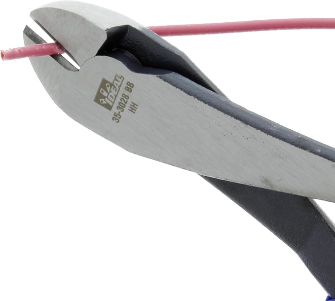 IDEAL INDUSTRIES INC. 35-3028 Diagonal-Cutting Plier - 8 in., Plier with Knife-to-Knife Blades, Smart Grip Handles
