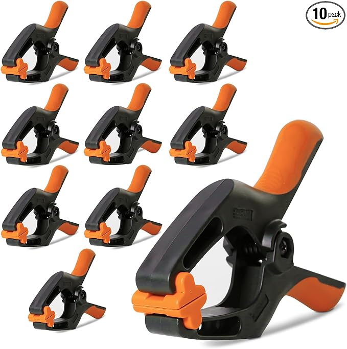 Spring Clamps 4 Inch Pack of 10 Heavy Duty Plastic Clips with Strong Grip for Backdrop Balloon Arch Stand, Decoration, Fabric, Tarp, Pool Cover Holders