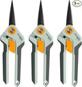 PrunePro Garden Scissors Pruning Shears Sharp Stainless Steel Non-Stick Teflon Coating Blade for Precise Cuts Garden Snip Bonsai Clippers for Plants Rose Flower 3 Pack