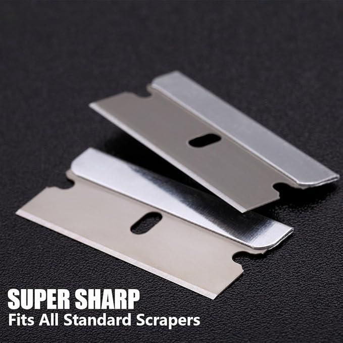REXBETI 400PCS Single Edge Razor Blades, Industrial Scraper Razor Blades, One Edge Razor Blade, Replacement Box Cutter Blades, Suitable for Removing Labels, Decals, Stickers