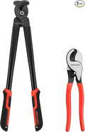 MAXPOWER Cable Cutters Set, 10-inch and 14 in-ch Heavy Duty Cable Cutters for Cutting Copper and Aluminum Cable-2 Pack