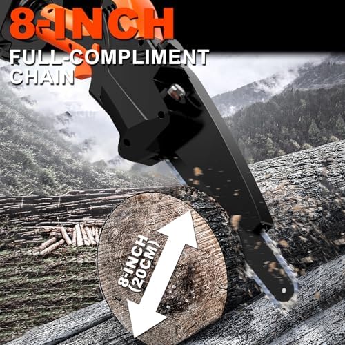 2-IN-1 Pole Saw & 8" Mini Chainsaw Battery Powered with 2 x 21V Batteries