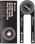 Saker Miter Saw Protractor|7-Inch Aluminum Protractor Angle Finder Featuring Precision Laser-Inside & Outside Miter Angle Finder for Carpenters, Plumbers and All Building Trades (Black)