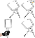 Yexiya 4 Pcs 14 Inch Locking C Clamp Original Lock Regular Tips Plain adjustable Alloy Steel Locking C Clamp for Woodworking Carpentry Welding Electrical Equipment, Silver