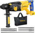 SDS-Plus Cordless Rotary Hammer Drill for Dewalt 20V Battery，Brushless Motor, Safety Clutch, 4 Functions, LED Light with Vibration Control, 5 Drills with Carry Bag(No Battery)