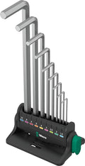 Wera - 05022102001-950/9 Hex-Plus 8 L-key set, metric, chrome-plated, 9 pieces