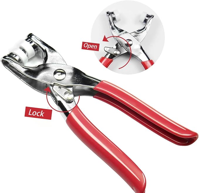 Snap Fasteners Kit - 100 Sets Metal Snaps Buttons with Fastener Pliers Press Tool - 400PCS 9.5mm Five Claw Buckle Tool Set,Heavy Duty Press Tool Kit Perfect for DIY Crafts Clothes and Sewing (Silver)