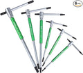 T Handle Allen Wrench Set,6PCS T-Handle Hex Key with Speed Sleeves for Fast Spinning,Sliding Top Handle for“T " or“L”Shape for T Handle Driver, T handle set store in Folded BAG (Green-Trox)