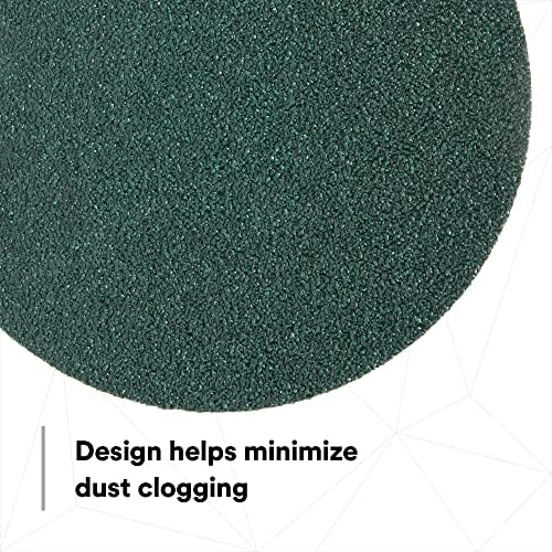 3M Green Corps Hookit Sanding Discs, 00525, No Hole, 8 in, 36+ Grade