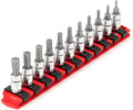 TEKTON Hex Bit Socket Set, 11-Piece | SHB90106 | 1/4 Inch Drive, (2 - 8 mm), Socket Rail