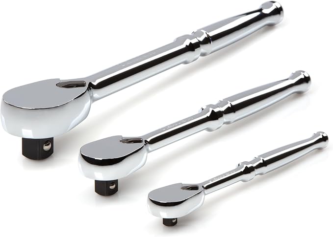 TEKTON 1/4, 3/8, 1/2 Inch Drive Ratchet Set, 3-Piece | SRH91001