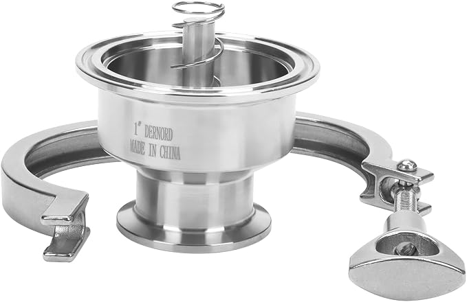 DERNORD Sanitary Check Valve - One Way Flow - 1.5" Tri Clamp Style, Stainless Steel 304, FKM Gasket (1 Inch Tube OD)