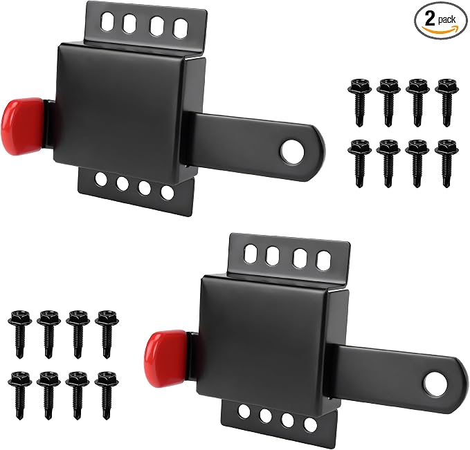 Heavy Duty Standard Garage Door Side Lock Inside Deadlock for Most Garage Door Iron Galvanizing -2 Pack, Black