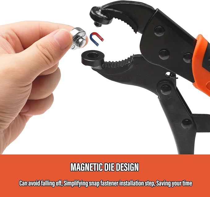 Coowolf Heavy Duty Snap Button Kit, Snap Fasteners Tool with 60 Set Installation or Repair Metal Snaps