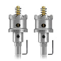 2-Pack 1-1/4" TCT Hole Saws for Hard Metal, Heavy Duty 32mm Tungsten Carbide Tipped Hole Cutters Set with Spring-Loaded Pilot Drill Bits for Stainless Steel, Metal, Iron, and Plastic