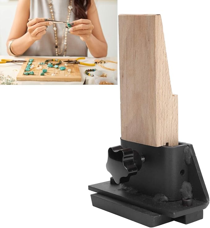 Wooden Bench Pin, Jewelry Bench Metal Holder Clamp-On Bench Tool Jewelry Making Tool for Polishing and Cutting Jewelry