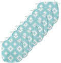 Lunarable Geometric Chair Seating Cushion Set of 8, Nested Diagonal Squares with Tiny Polka Dots Symmetric Repetition, Anti-Slip Seat Padding for Kitchen & Patio, 16"x16", White and Pale Teal