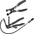 Toolwiz Hose Clamp Pliers and 27" Flexible Hose Clamp Plier, 2 Pcs Hose Clamp Pliers Set with Locking Device, Hose Clamp Tool Spring Clamp Pliers for Ring-Type or Flat-Band Hose Clamp