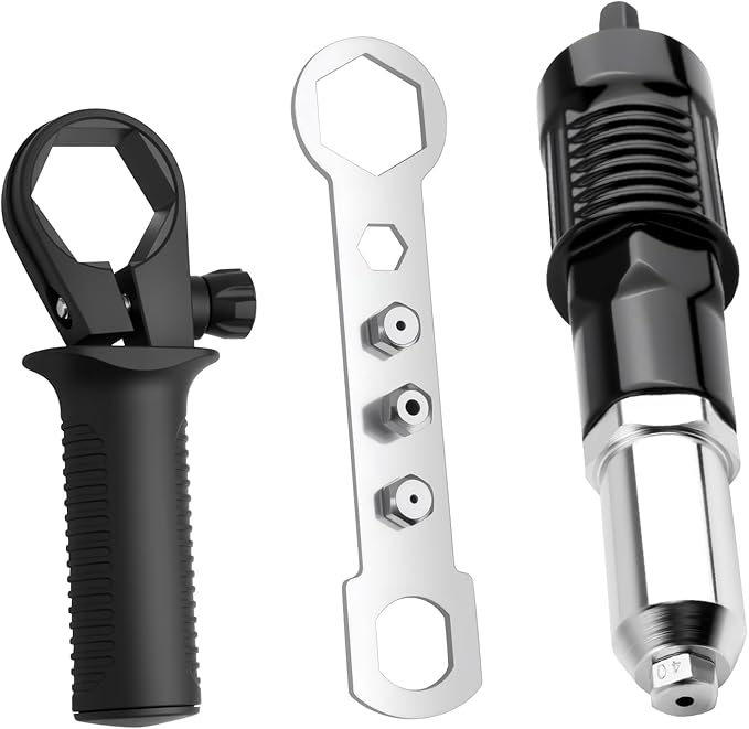 2026 New Rivet Gun Adapter for Drill Kit,Professional Rivet Drill Attachment for Cordless Electric Power Drills,Rivets Adapter for Drills Kit with Removable Handles & 4 Rivets Heads