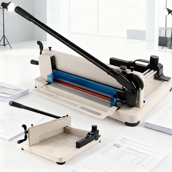 12 Inch Guillotine Paper Cutter, 400 Sheet Capacity Paper Cutter Heavy Duty, A4 Paper Trimmer Accurate Cutting with Safety Guard, 12" Heavy Duty Paper Cutter for Cardboard, Cardstock, Photos & Crafts