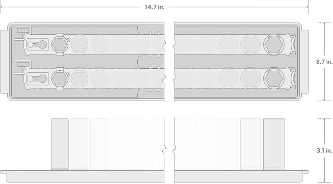 TEKTON 3/8 Inch Drive 6-Point Socket Set, 24-Piece | SHD91215 | (8 - 19 mm), Shallow and Deep, Socket Rail