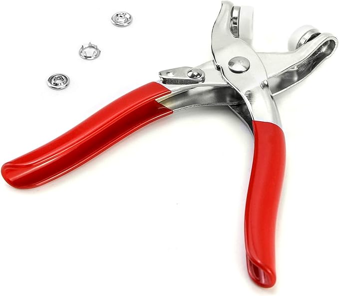QWORK Snap Fastener Tool, with 100 Pieces for 25 Complete Male and Female Snaps,1 Set