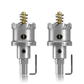 2-Pack 1-3/8" TCT Hole Saws for Hard Metal, Heavy Duty 35mm Tungsten Carbide Tipped Hole Cutters Set with Spring-Loaded Pilot Drill Bits for Stainless Steel, Metal, Iron, and Plastic
