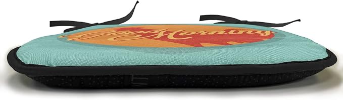 Lunarable Gallus Chair Cushion Pads Set of 2, Rooster and Sun Morning Vintage Agriculture Sunrise Farm Landscape, Anti-Slip Seat Padding for Kitchen & Patio, 16"x16", Turquoise Orange Ruby