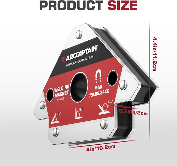 ARCCAPTAIN Welding Magnets 2pcs 75LB Magnetic Welding Holder Set
