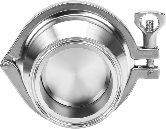 DERNORD Sanitary Check Valve - One Way Flow - 2.5" Tri Clamp Style, Stainless Steel 304, FKM Gasket (2.5" Tri Clamp Check Valve)