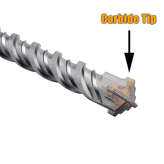 1-1/8 inch X 12.2 inch SDS Plus Rotary Hammer Drill Bit, Concrete Drill Bit for Concrete, Brick, Cement and Stone,12.2 inch Length (12.2" Length, 1-1/8" Diameter)