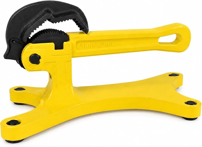 Portable Pipe Vise Wrench, Heavy Duty Cast Iron Plumbing Tools | 1/8"-1.75" capacity cast iron pipe clamp for HVAC & pipe repair. Non-slip serrated jaws securely grip copper & PVC pipes.