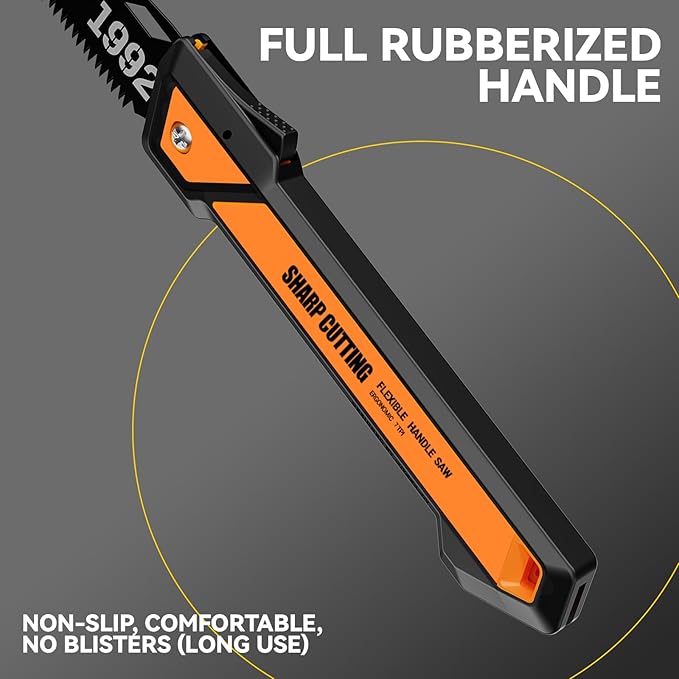 GRENPRO Folding Pruning Saw 10 Inch, SK5 Steel Blade 7 Inch, Triple-Ground 7TPI Teeth, 3-Angle Lock Non-Slip Handle, Portable Hand Saw for Tree Trimming, Camping, Gardening, Landscaping