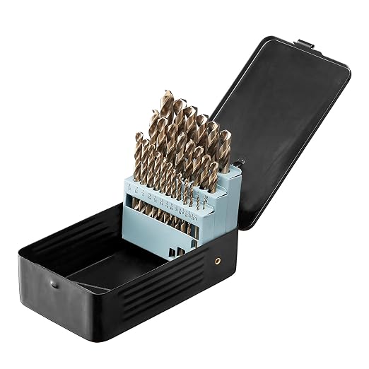 VEVOR Cobalt Drill Bit Set, 29Pcs (1/16" - 1/2") M35 High Speed Steel Cobalt Bits with Storage Case, 135 Degree Tip Twist Jobber Drill Bit for Metal, Stainless Steel, Aluminum Alloy, Wood, Plastic
