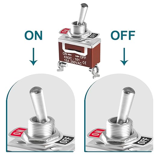 Toggle Switch 12v DC 30A, 2Pack 2Pin SPST ON Off Switch with Waterproof Boot Cap Cover for Auto Car Marine Boat.