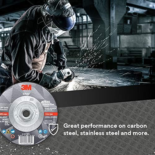 3M Silver Depressed Center Grinding Wheel, 87446, 36+, T27 Quick Change