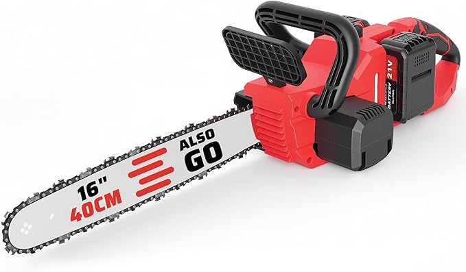 16" Cordless Chainsaw 42V Brushless Electric Chainsaw, 2 x 3.0Ah Batteries Powered Handheld Chain Saw, Tool-Free Tension & Auto Oiling for Tree Pruning, Wood Cutting, Yard & Garden Outdoor Work