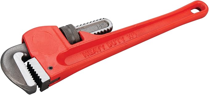 Performance Tool W1133-14B 14 in. Adjustable Pipe Wrench, Red